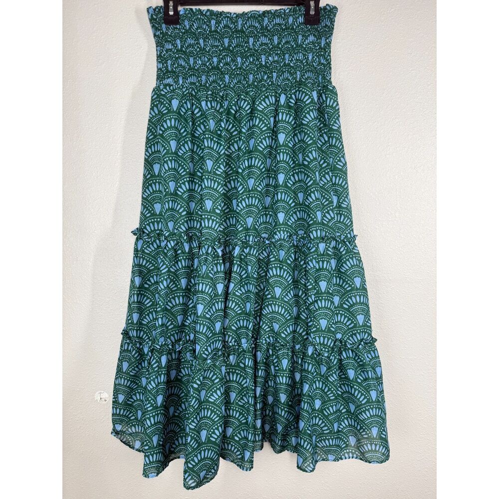 J. Marie Strapless Skirt Dress Womens Sz M Feminine Tiered Boho Cottagecore - Picture 3 of 7